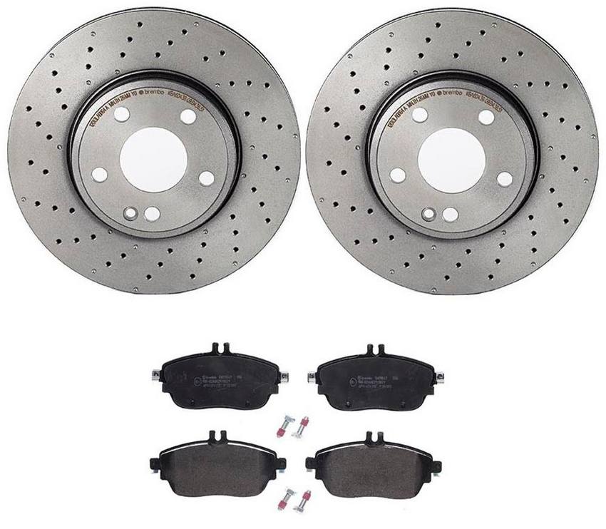 Mercedes Brakes Kit - Brembo Pads and Rotors Front (295mm) (Low-Met) 0084200320 - Brembo 3053585KIT